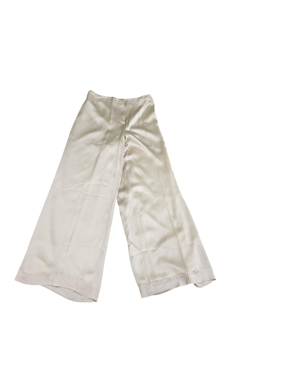 Anne Fontaine Ivory Wide-Leg Satin Pants size EU 38